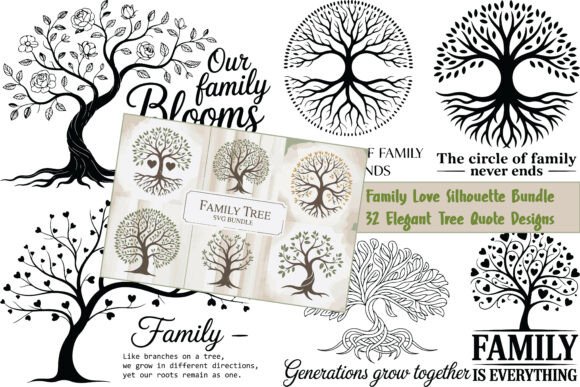32 Family Love Silhouette Bundle: Graphics & Illustrations