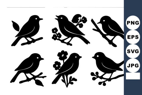 Black Bird Silhouettes Graphics & Illustrations