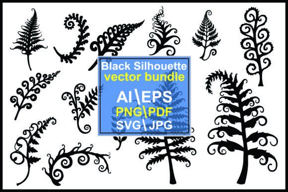 Black Fern Silhouette Graphics & Illustrations