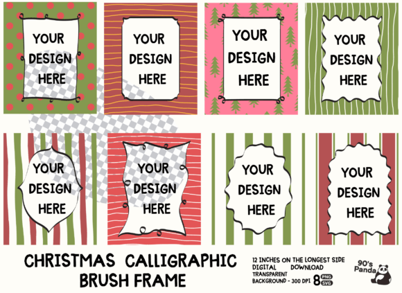 Christmas Calligraphic Brush Frame: Graphics and Illustrations