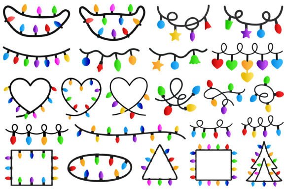 Christmas Lights SVG Bundle: Graphics & Illustrations