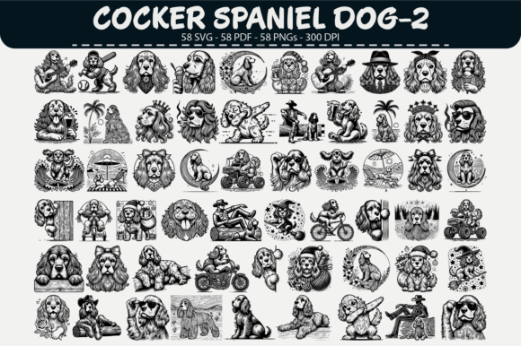 Cocker Spaniel Vector Clipart –58 Design Graphics