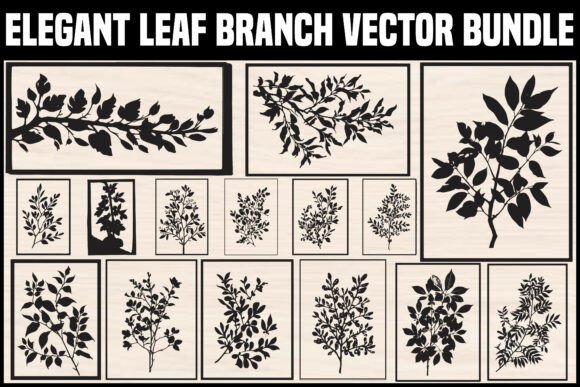 Elegant Leaf Branch Vector Bundle Set Graphics
