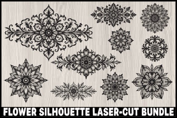 Elegant Lotus Silhouette Graphics & Illustrations