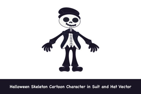 Halloween Skeleton Character Graphics & Illustrations