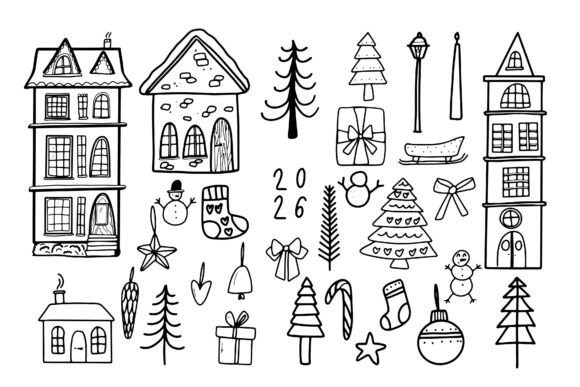 Hand Drawn Christmas and Winter Holiday Graphics