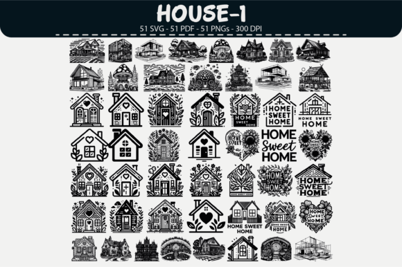 Home House Clipart: 51 Graphics & Illustrations