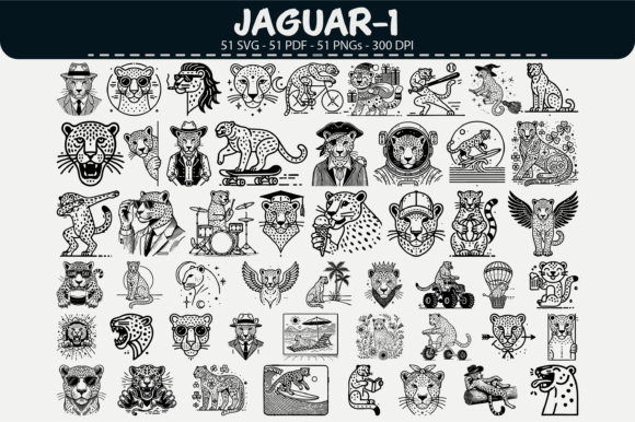 Jaguar Vector Clipart: 51 Graphics & Illustrations