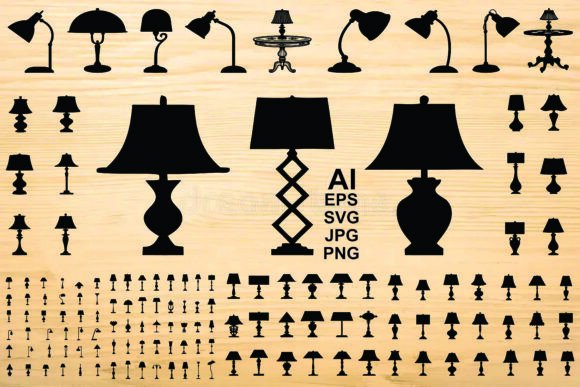Lamp Silhouette Vector Bundle: Graphics & Illustrations