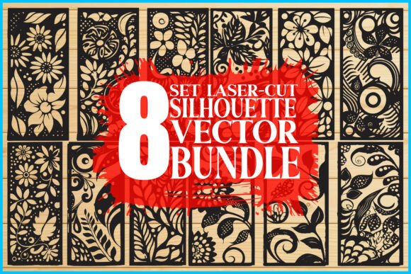 Laser Cut Silhouette Vector Bundle: Graphics & Illustrations