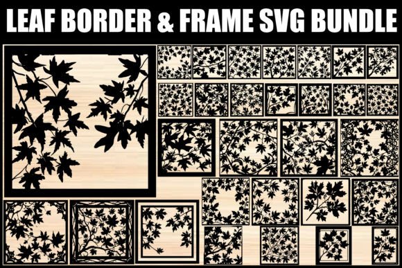 Leaf Border Frame SVG Bundle: Graphics and Illustrations