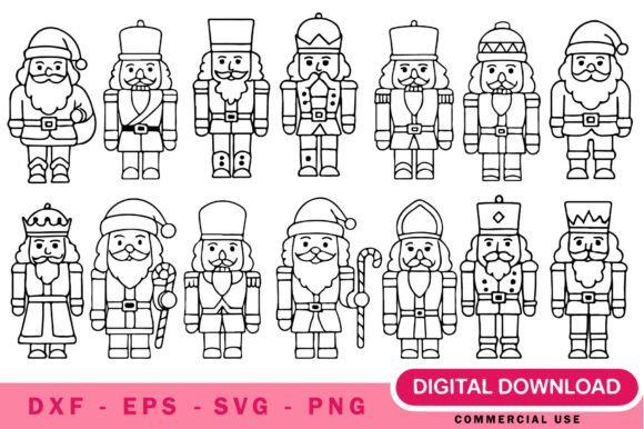 Nutcracker Outline SVG: Holiday Graphics & Illustrations