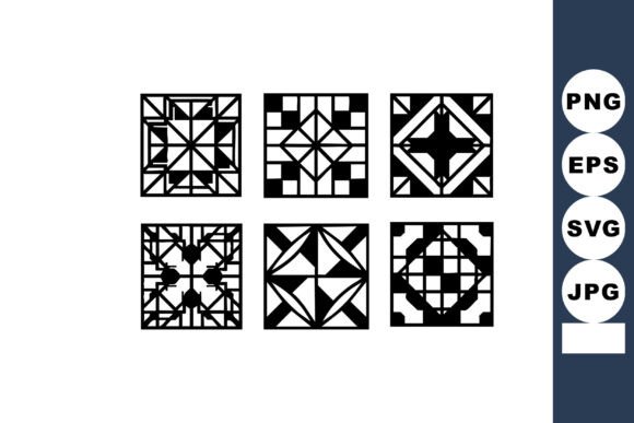 Review: Abstract Geometric Black and White Squar for Embroidery