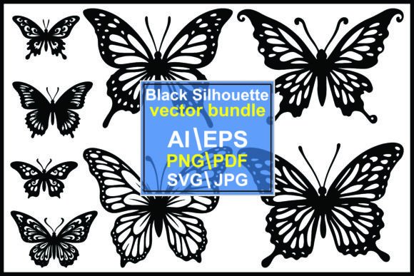 Silhouette Butterflies: Graphics & Illustrations