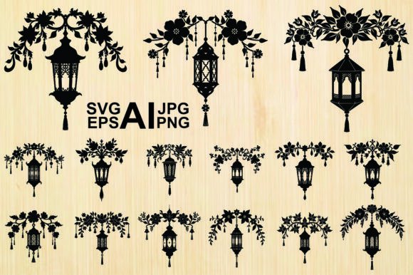 Silhouette Hanging Lantern Vector Bundle Review