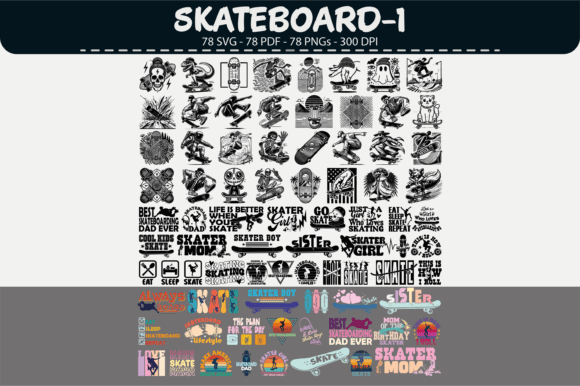 Skateboard Vector Clipart: 78 Graphics & Illustrations