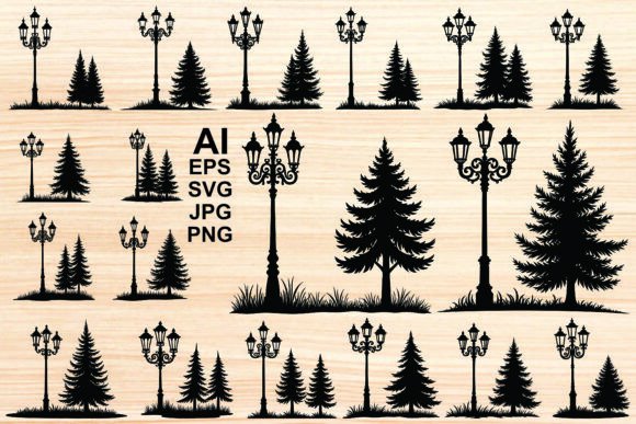 Street Lights & Trees: Graphics for Illustrations
