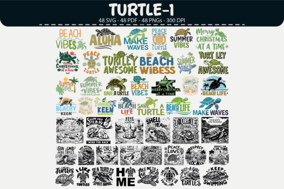 Turtle Vector Clipart: 48 Graphics & Illustrations